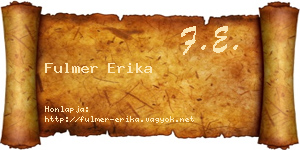 Fulmer Erika névjegykártya